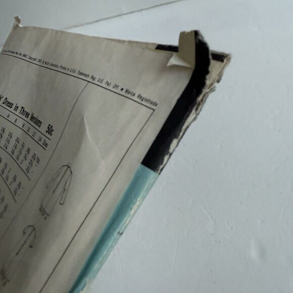 Vtg 60s McCalls 8903 Sewing Pattern Girls Dress Inverted Center Pleat Yoke Sz 10 - Picture 5 of 6